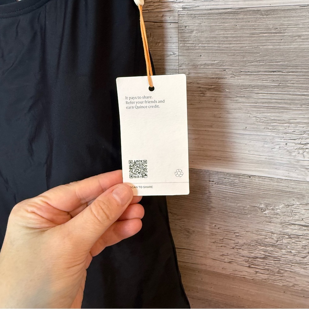 Quince Italian Cross-Back One-Piece Swimsuit - Black - Size L - NWT - Picture 16 of 16